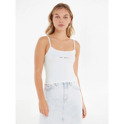 Tommy Jeans Linear Strap Top Tílko Bílá