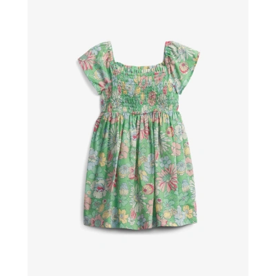 GAP Smocked Floral Šaty dětské Zelená