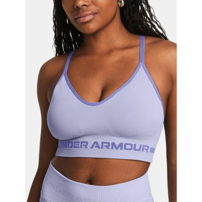 Under Armour UA Seamless Low Long Sportovní podprsenka Fialová