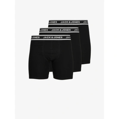 Jack & Jones Solid Boxerky 3 ks Černá