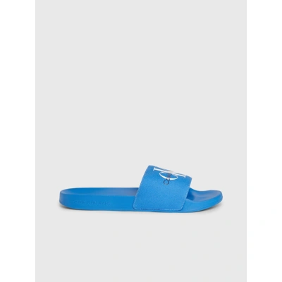 Calvin Klein Slide Monogram Pantofle Modrá