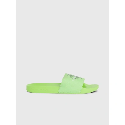 Calvin Klein Slide Monogram Pantofle Zelená