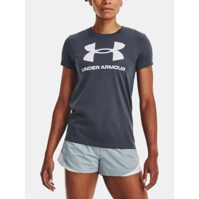 Under Armour UA W Sportstyle Logo SS Triko Šedá