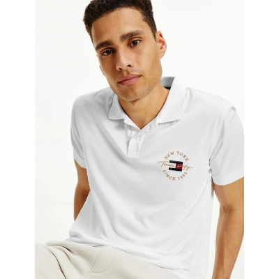 Tommy Hilfiger Icon Logo Interlock Polo triko Bílá