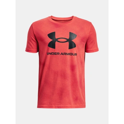 Under Armour UA Sportstyle Logo Aop SS Triko dětské Červená