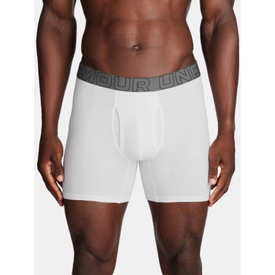 Under Armour UA Performance Cotton 6in Boxerky 3 ks Bílá