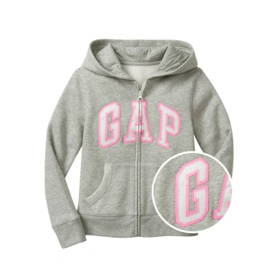 GAP Logo zip hoodie Mikina Šedá